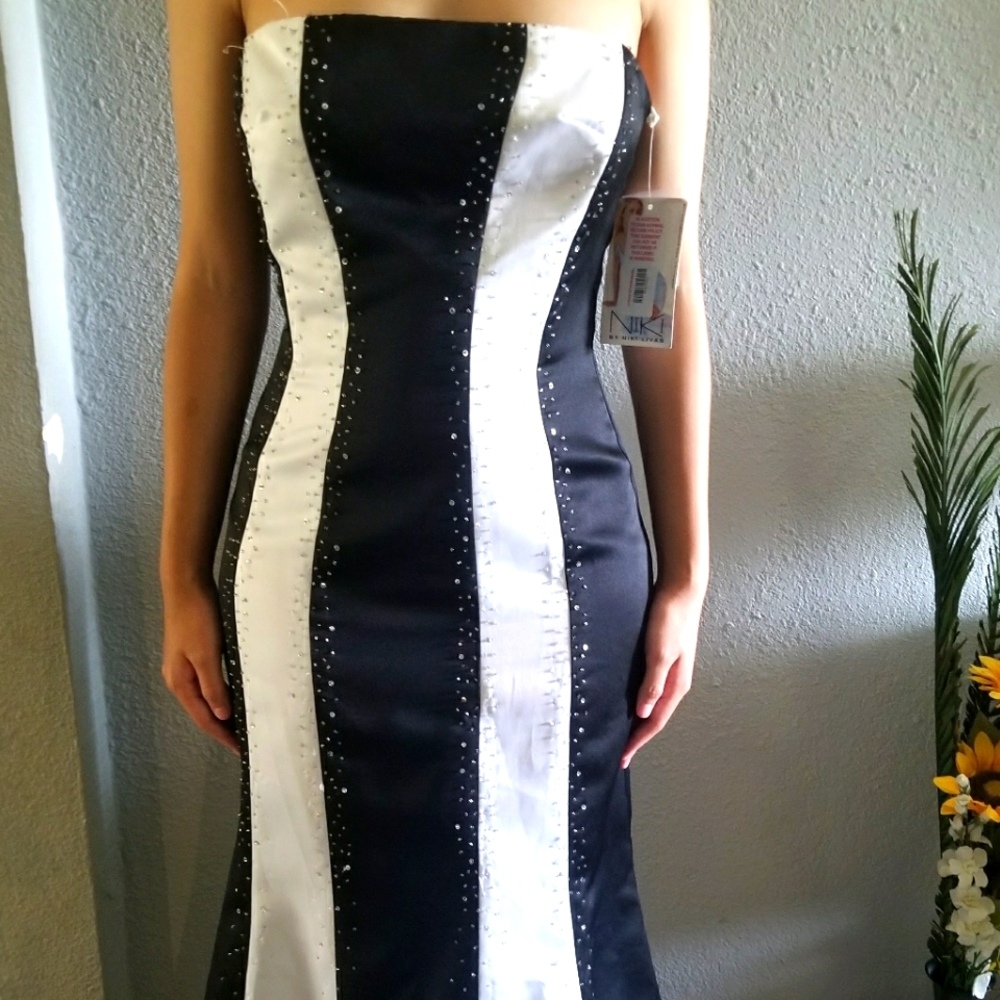 Beautiful and elegant black and white dress